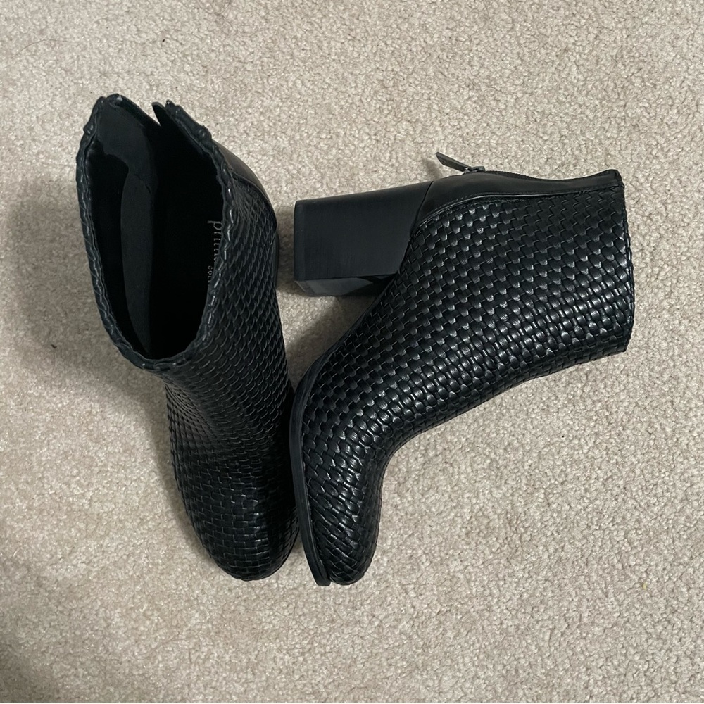 Prima Donna Leather Weave Ankle Boots - Black 7W